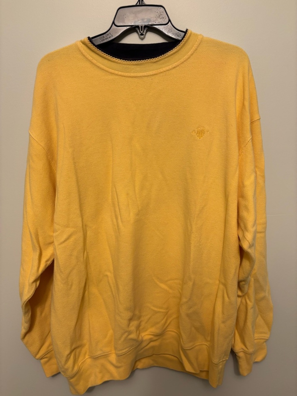 Vintage GANT Yellow Cotton Crew Neck Sweater Jumper Size L